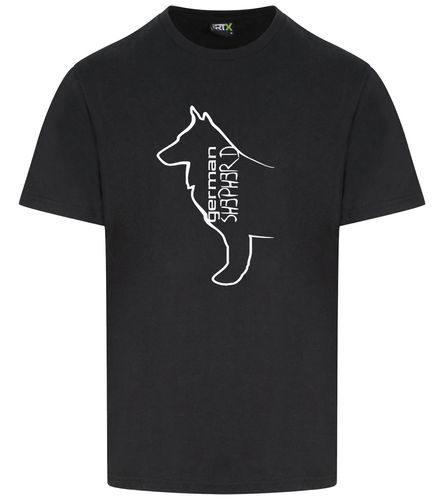 German Shepherd Outline Unisex Roundneck T-shirt – Style for Every Shepherd Enthusiast
