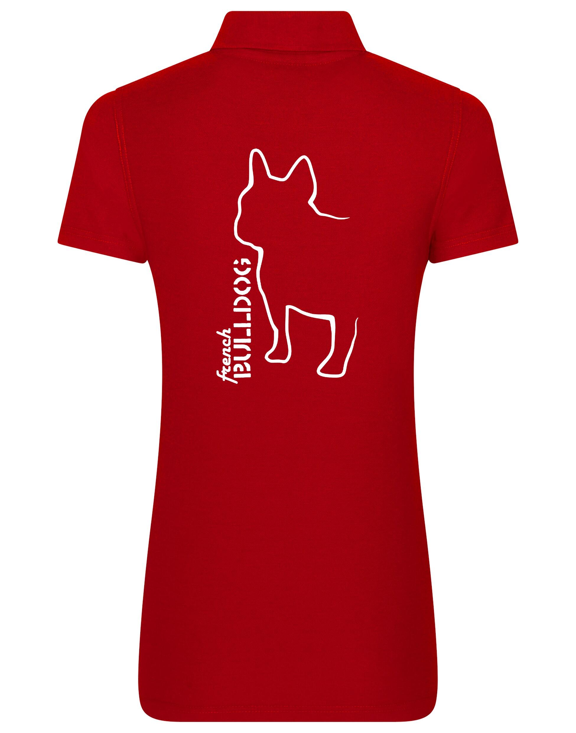 Women’s Cotton Polo with French Bulldog (Outline) Design – Elegance Meets Frenchie Pride