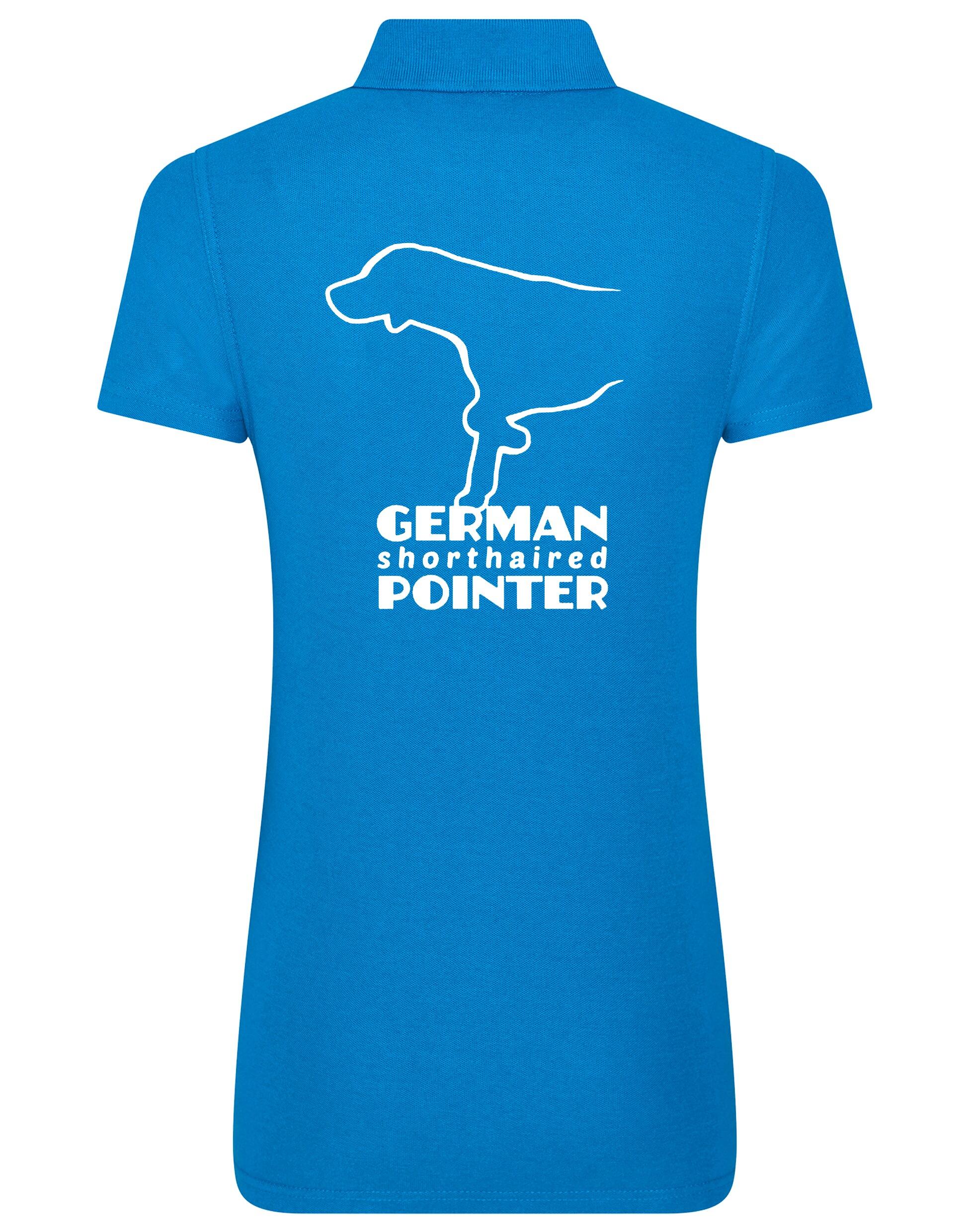 Women’s Cotton Polo with German Shorthaired Pointer Design – Elegant Apparel for Pointer Fans