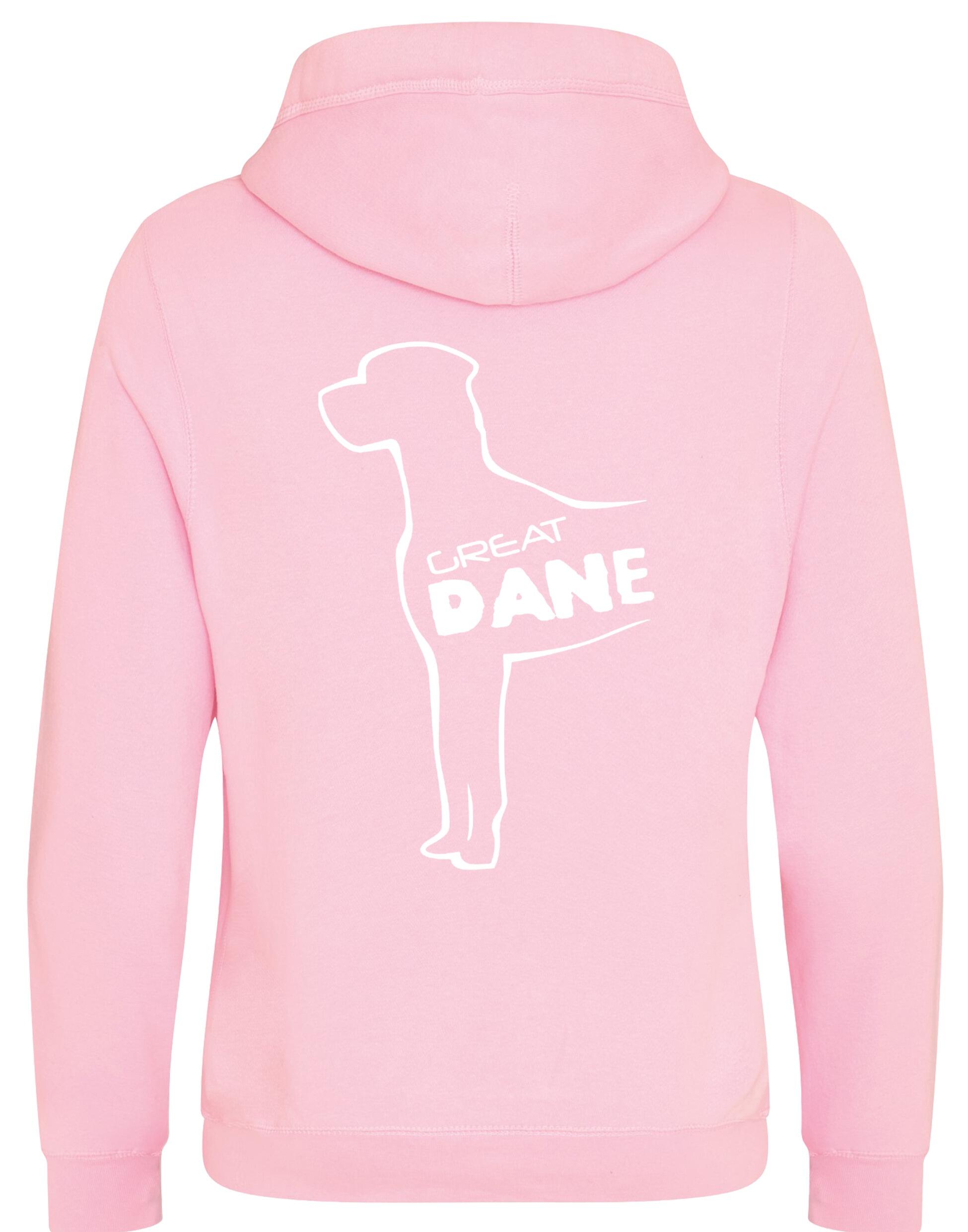 Unisex crossneck pullover hoodie featuring a detailed Great Dane graphic, made from heavy-blend fabric with a brushed fleece interior, modern design, and practical kangaroo pocket.