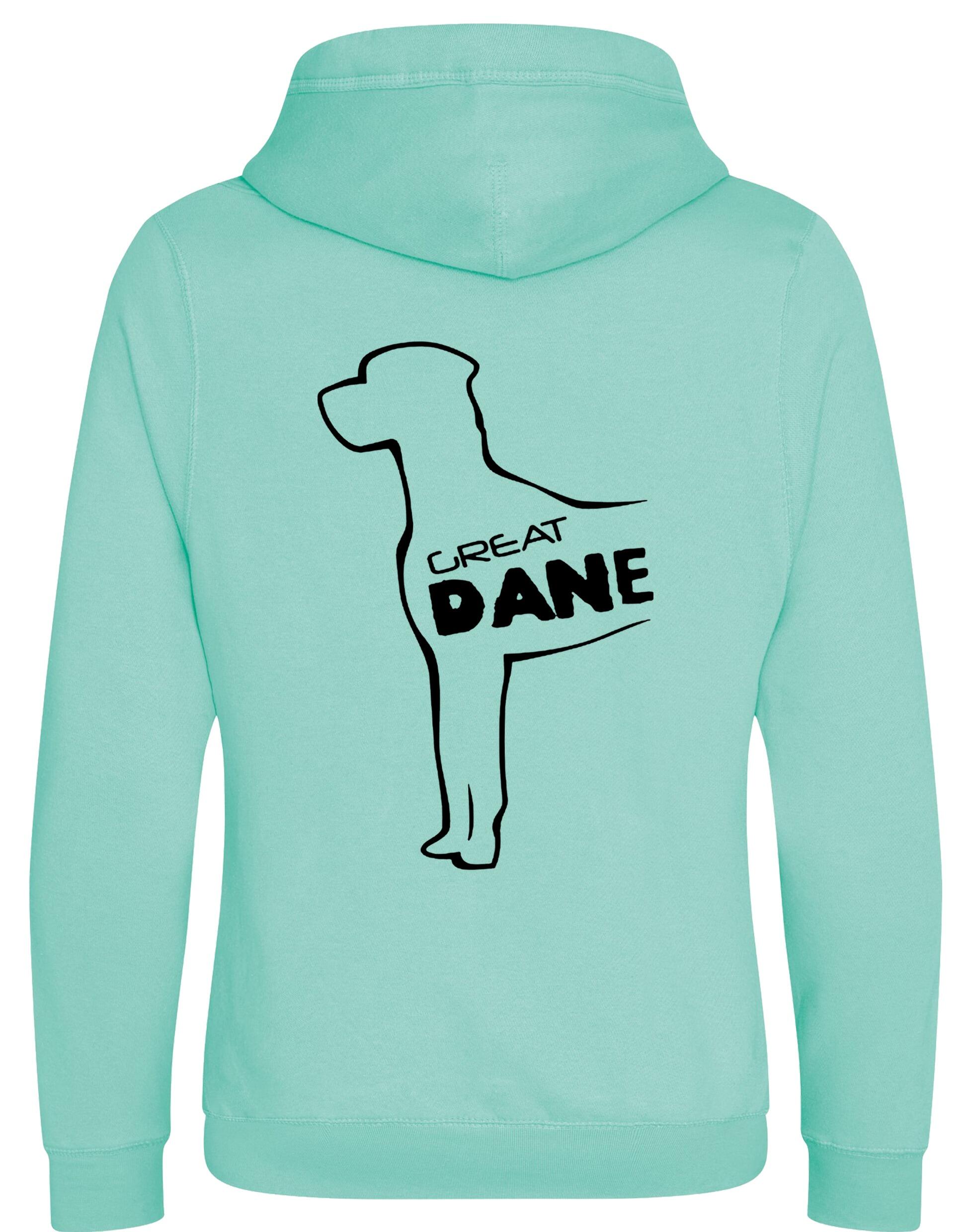Unisex crossneck pullover hoodie featuring a detailed Great Dane graphic, made from heavy-blend fabric with a brushed fleece interior, modern design, and practical kangaroo pocket.
