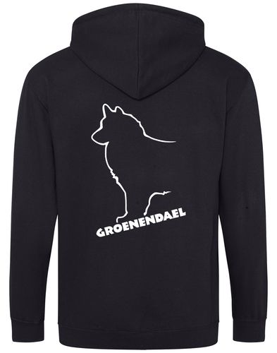 Groenendael Zipped Hoodie – Cozy fabric, full-zip design, and exclusive Groenendael breed graphic for proud owners.