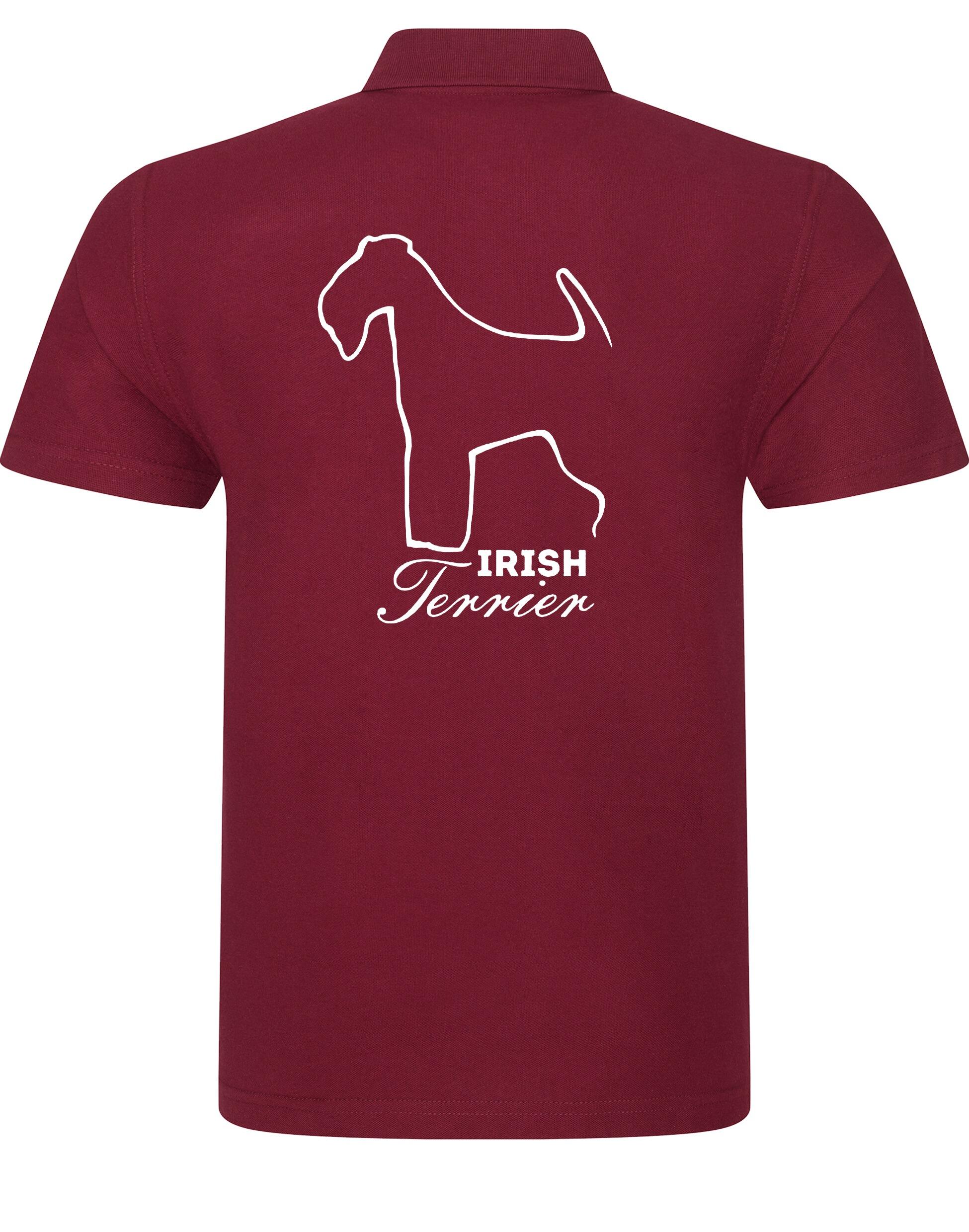 Unisex cotton polo featuring exclusive Irish Terrier design, crafted from soft, breathable cotton for style and comfort.
