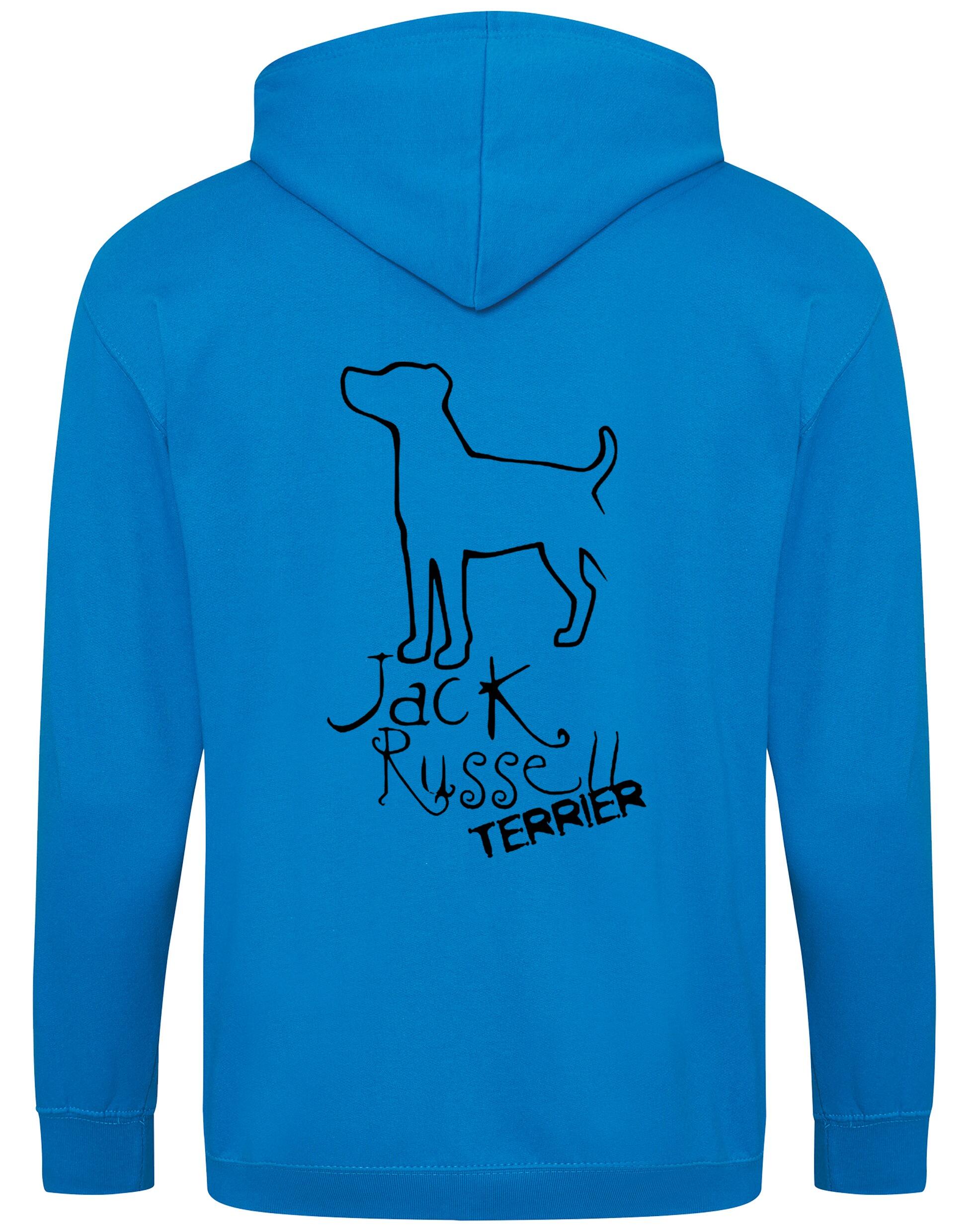 Jack Russell Terrier Zipped Hoodie with exclusive breed artwork, customizable options, and a practical full-zip design for style and comfort.
