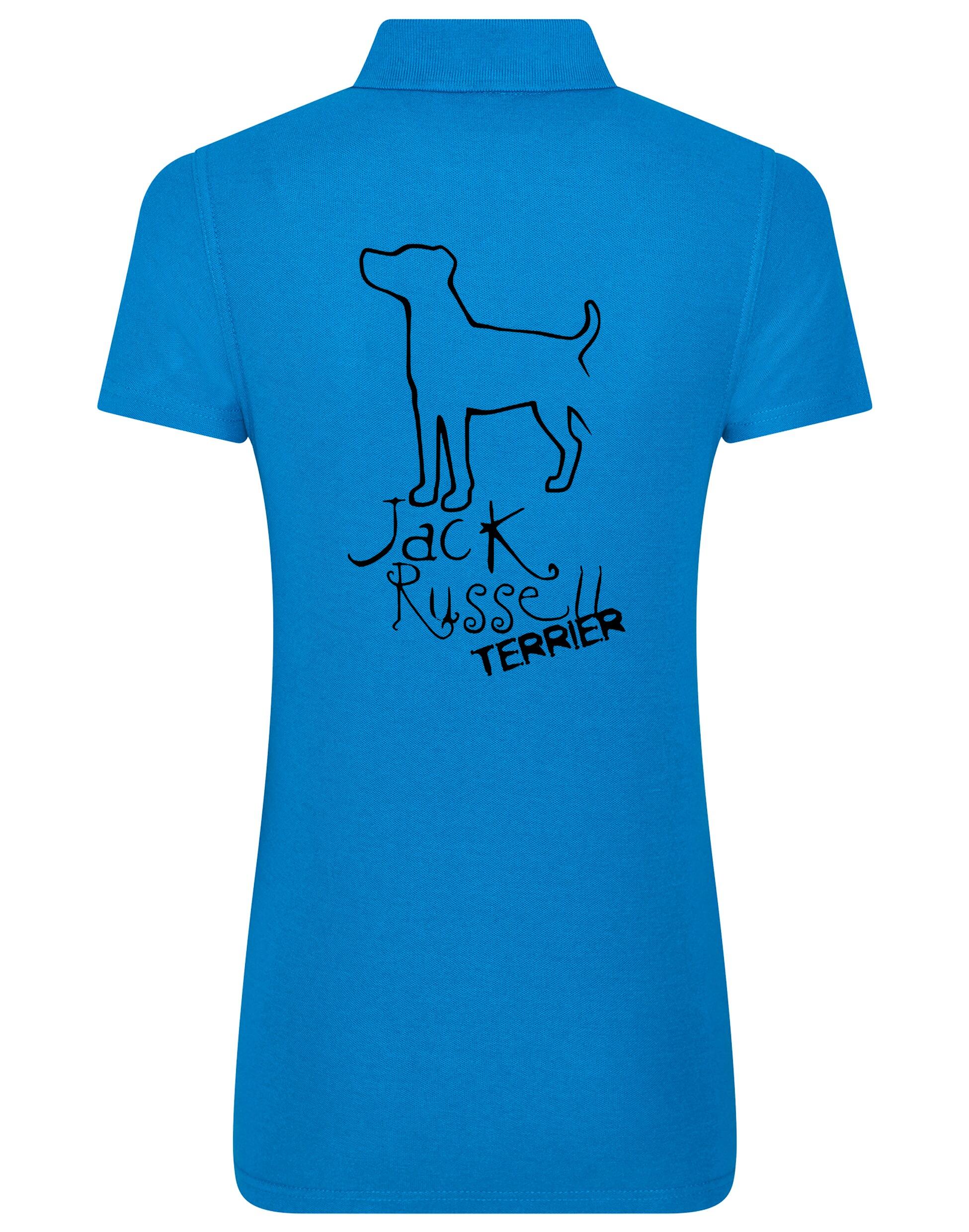 Women’s Cotton Polo featuring exclusive Jack Russell Terrier design, crafted with breathable cotton fabric and tailored for a flattering feminine fit.