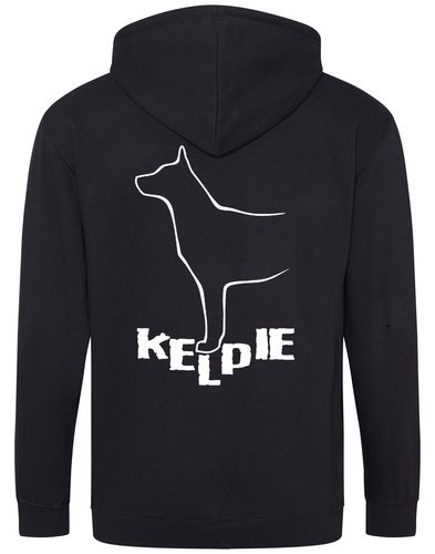 Kelpi Zipped Hoodie with exclusive breed-inspired artwork, soft fleece fabric, and practical features for everyday comfort and style.