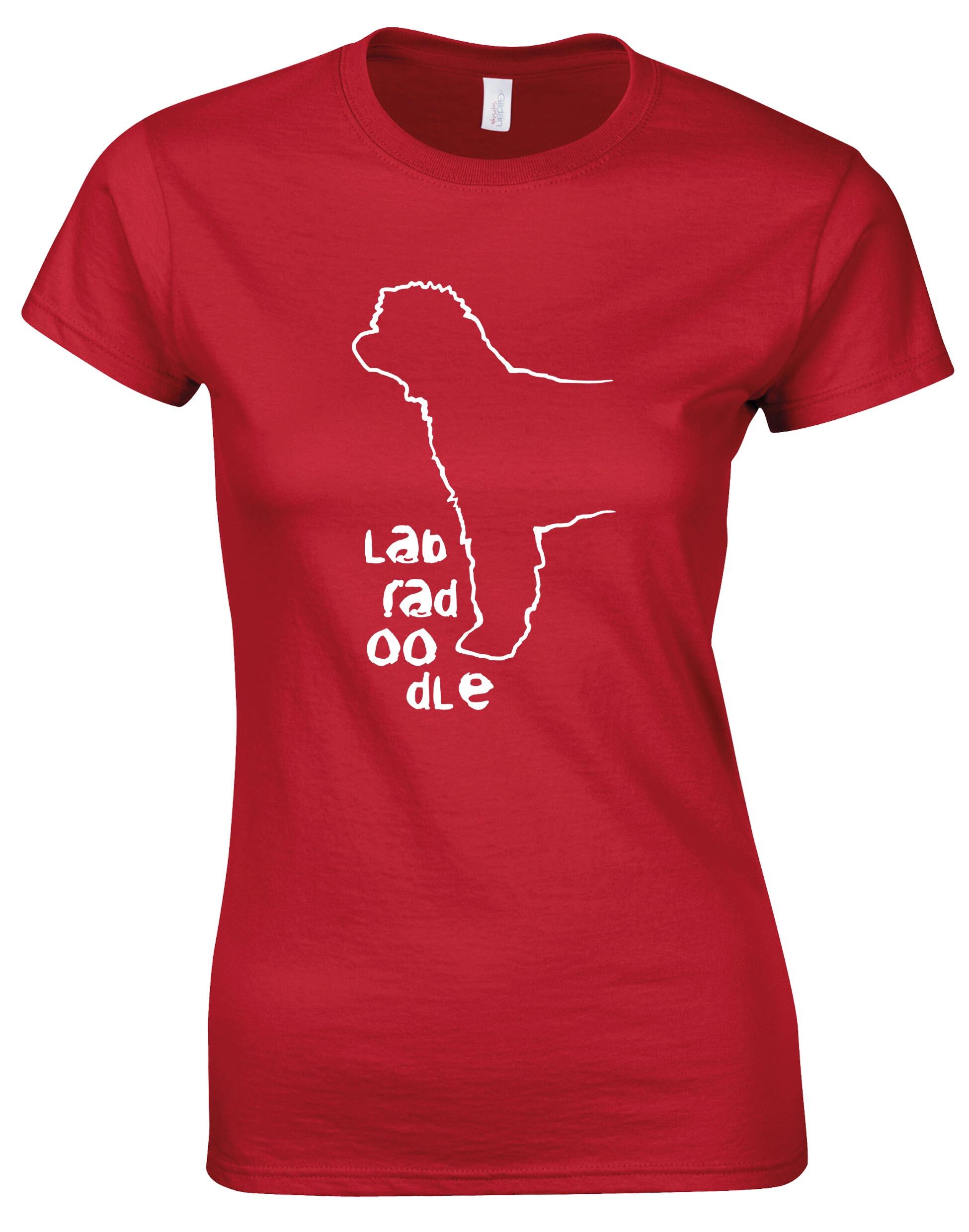 Labradoodle Female Roundneck T-shirt with exclusive breed artwork and breathable cotton fabric.