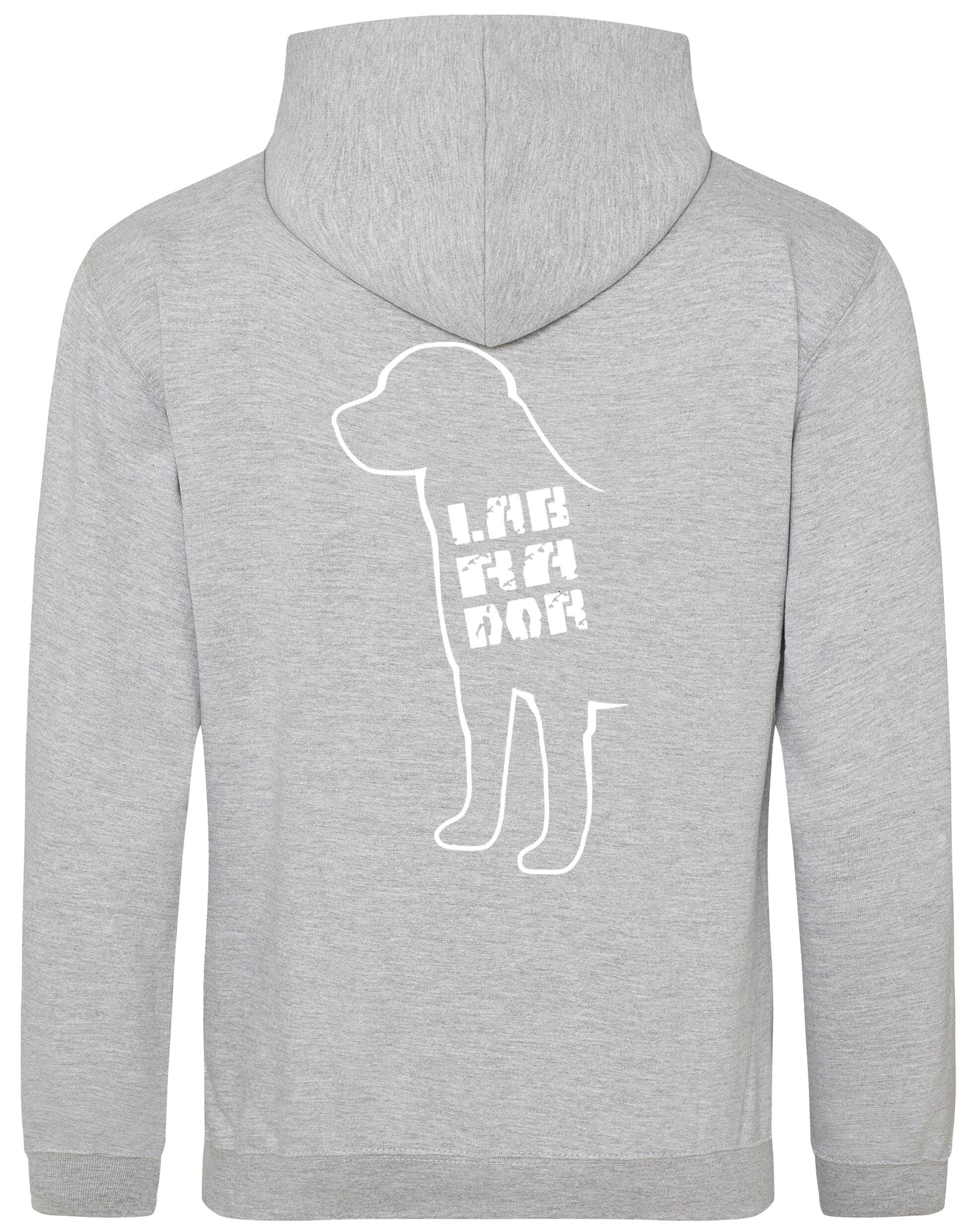 Pullover hoodie featuring exclusive Labrador artwork, crafted with cozy fleece fabric and personalized options for breed enthusiasts.