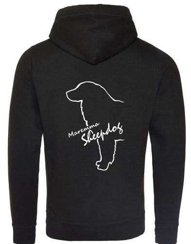 Maremma Sheepdog crossneck pullover hoodie with exclusive breed artwork, a cosy fleece lining, and a modern design.