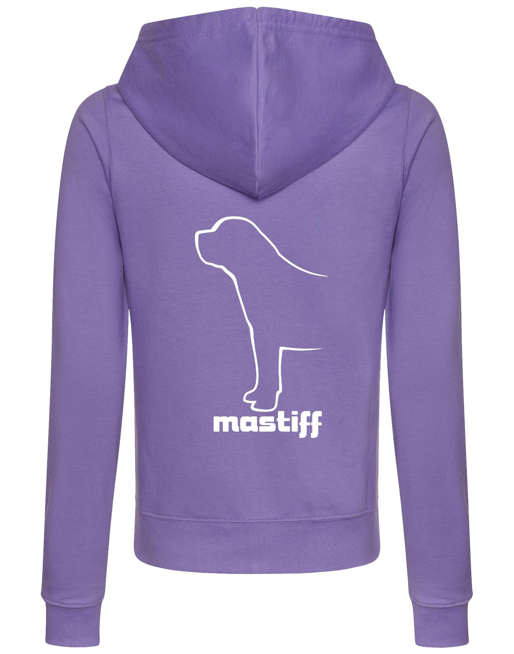 Mastiff Women's Zipped Hoodie with exclusive breed artwork, soft breathable fabric, and practical features for dog lovers.
