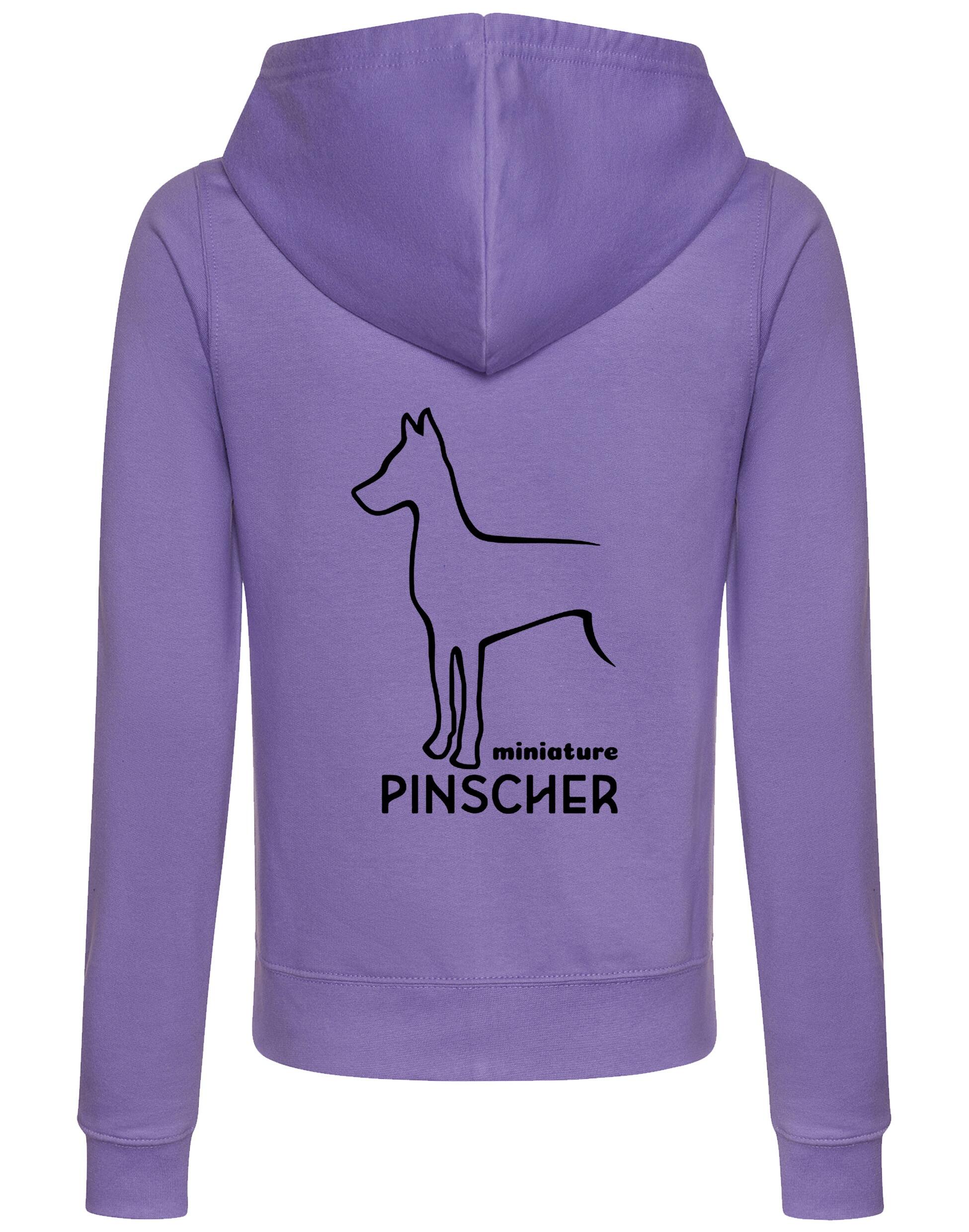Miniature Pinscher Women’s Zipped Hoodie with exclusive breed design, soft breathable fabric, and practical front pockets.