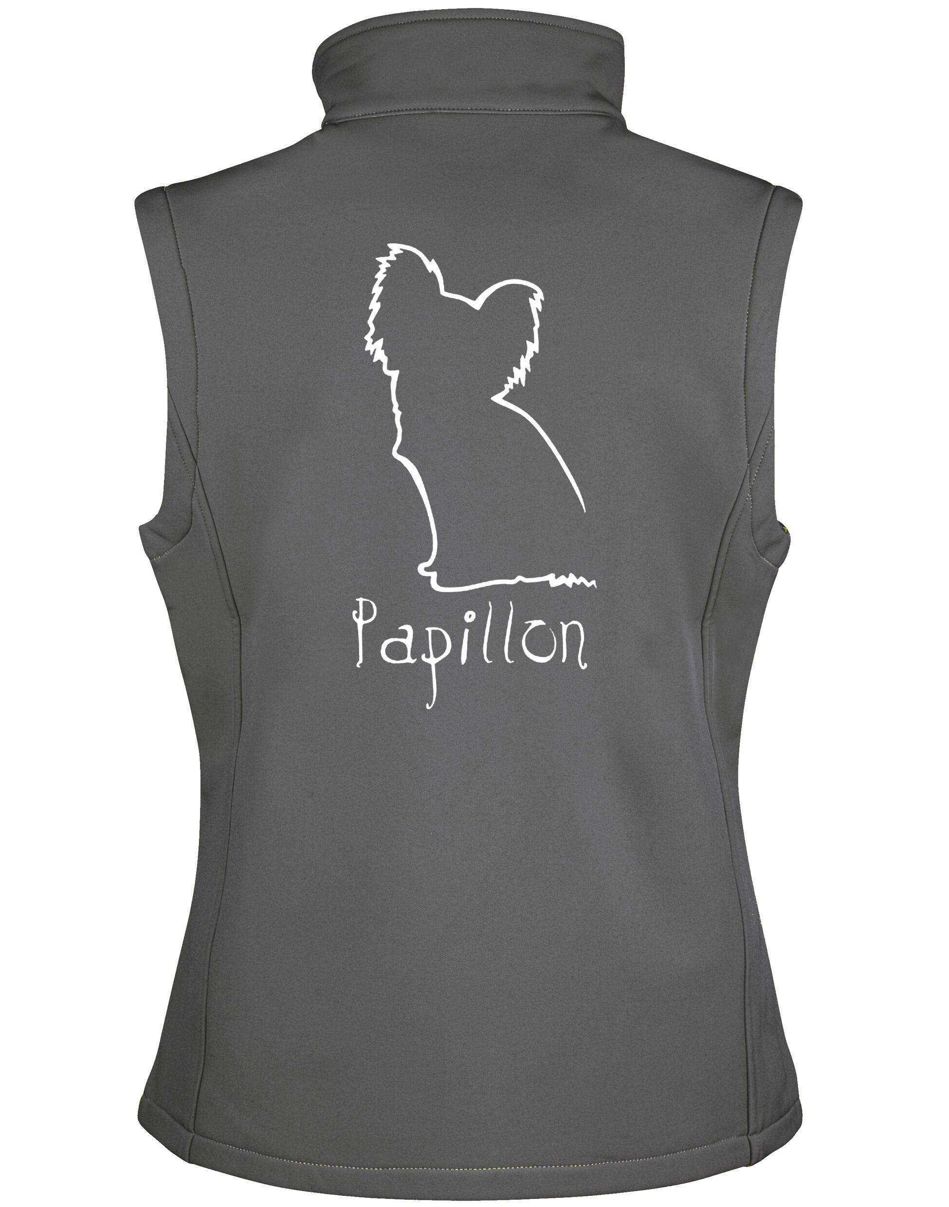 Papillon Unisex Softshell Gilet – fleece-lined, water-resistant, stylish fit, and exclusive breed design. The perfect lightweight outerwear for Papillon lovers.