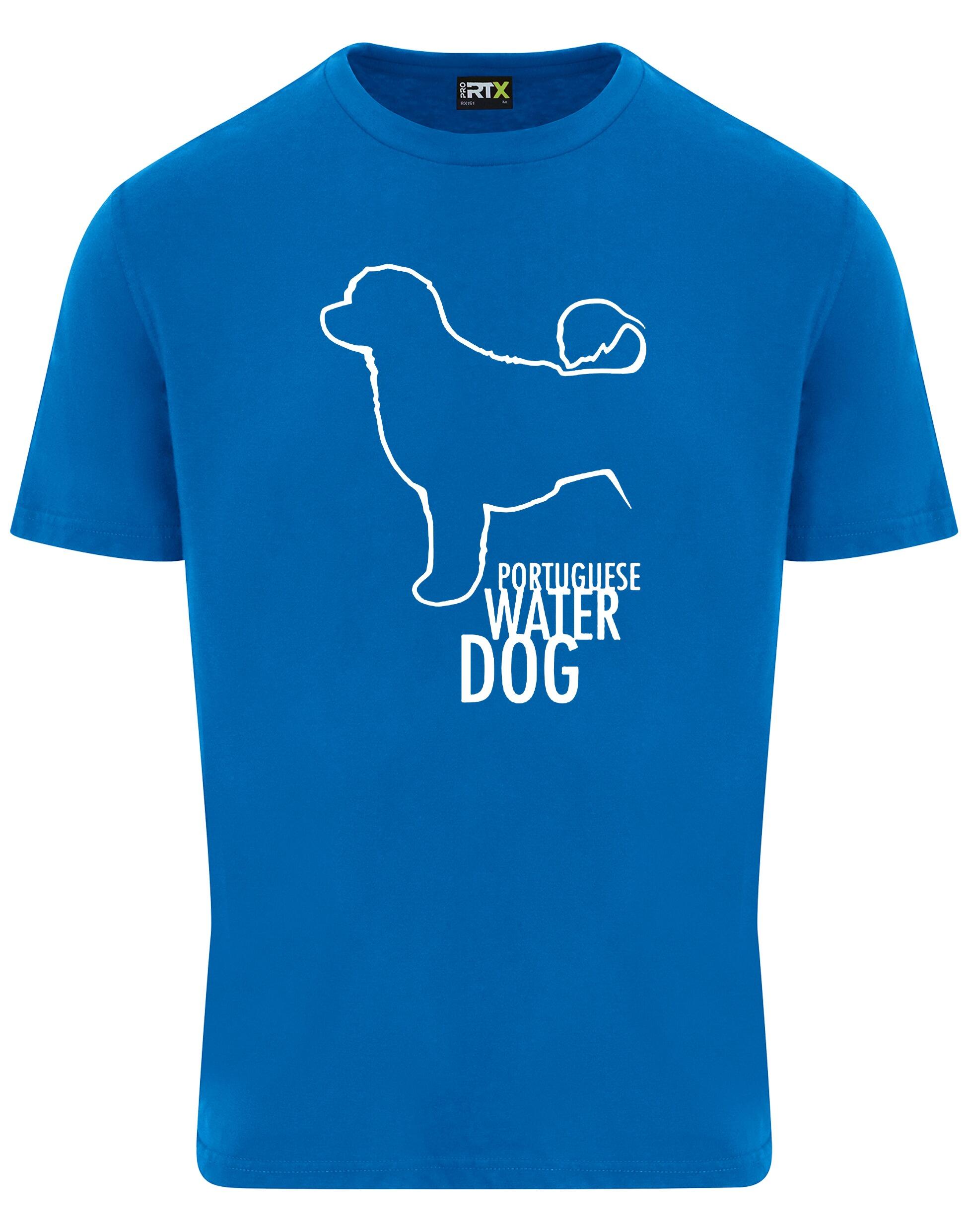 Unisex Portuguese Water Dog Roundneck T-shirt featuring exclusive breed artwork, crafted from premium breathable cotton for all-day comfort and a relaxed, stylish fit.