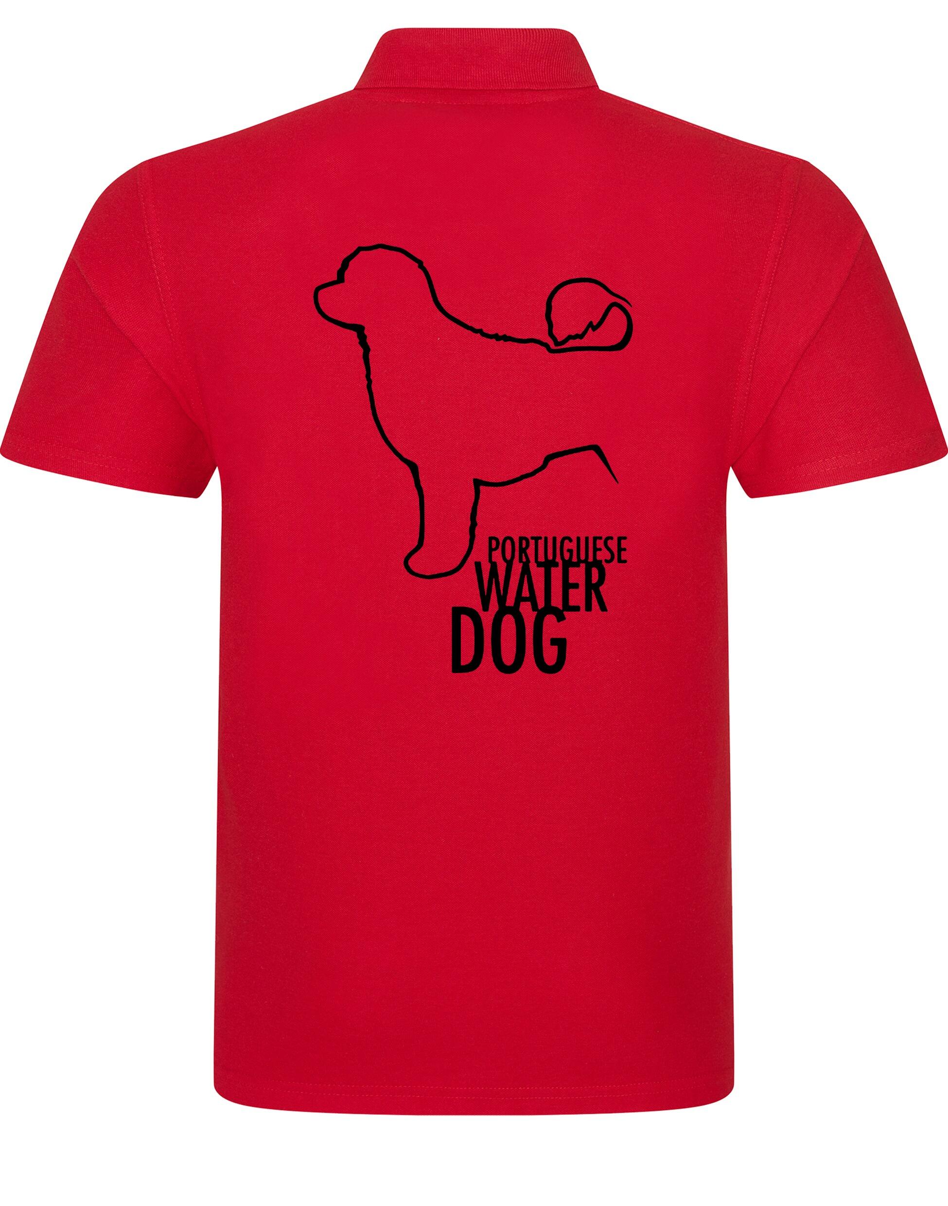Unisex Portuguese Water Dog Cotton Polo featuring exclusive breed artwork, crafted from premium breathable cotton for all-day comfort and a relaxed, versatile fit.