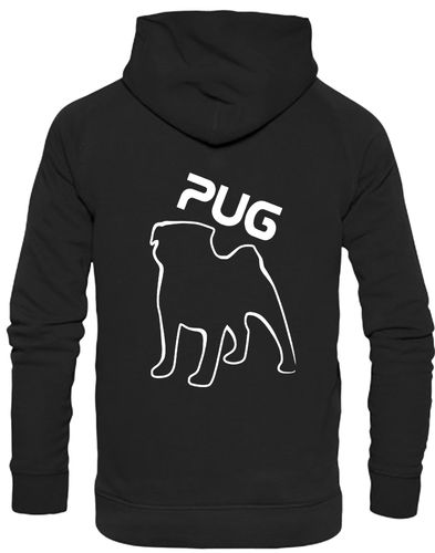 Unisex Pug (Outline) Design Pullover Hoodie featuring exclusive outline artwork, premium heavy-blend fabric with a brushed fleece interior, ribbed cuffs, a double-fabric hood, and a spacious kangaroo pocket for stylish comfort.