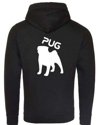 Unisex Pug (Silhouette) Crossneck Pullover Hoodie featuring exclusive silhouette artwork, crafted from premium heavy-blend fabric with a brushed fleece interior, a spacious kangaroo pocket, and a modern crossneck design for stylish comfort.
