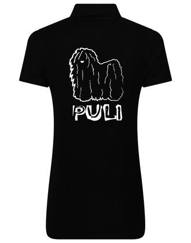Women's Cotton Polo featuring exclusive Hungarian Puli artwork, crafted from premium breathable cotton for all-day comfort and a flattering feminine fit, perfect for Hungarian Puli enthusiasts.