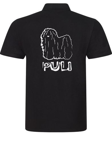 Unisex Hungarian Puli Cotton Polo featuring exclusive breed artwork, crafted from premium breathable cotton for all-day comfort and a relaxed, stylish fit, perfect for Hungarian Puli enthusiasts.