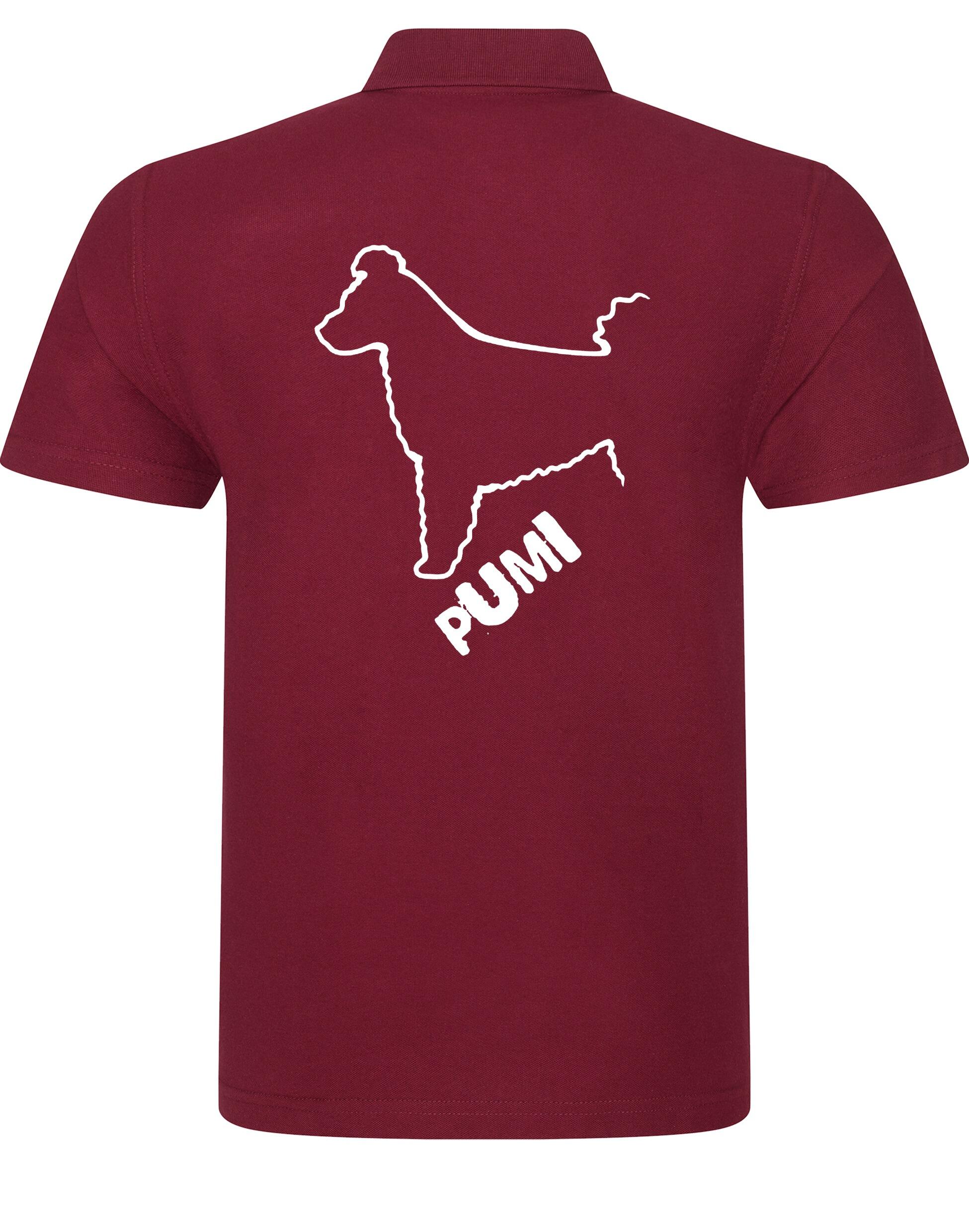 Unisex Hungarian Pumi Cotton Polo featuring exclusive breed artwork, crafted from premium breathable cotton for all-day comfort and a relaxed, stylish fit, perfect for Hungarian Pumi enthusiasts.