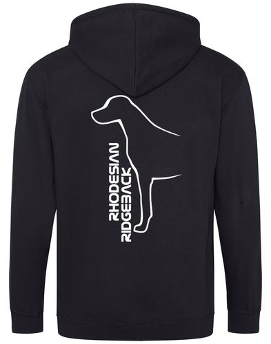 Rhodesian Ridgeback Zipped Hoodie featuring exclusive breed artwork, soft fleece interior, durable heavy-blend fabric, full-zip closure, spacious front pockets, and optional personalization for breed lovers.