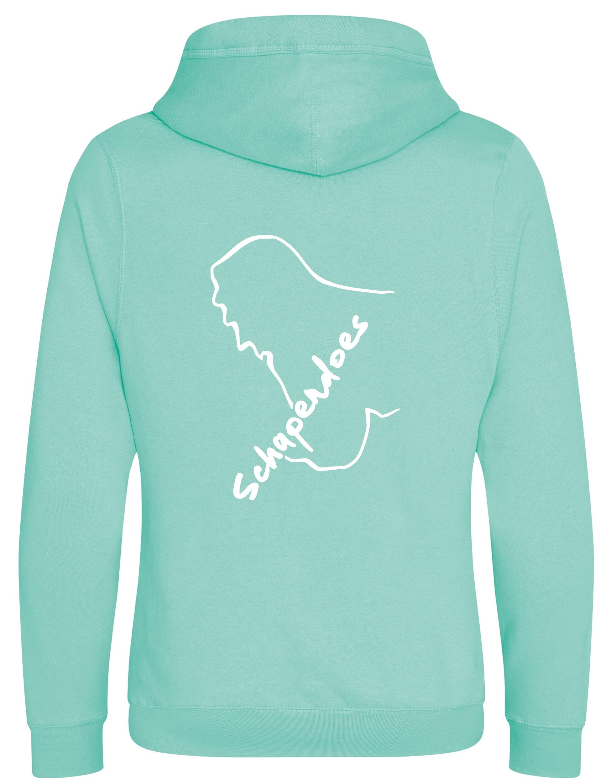 Schapendoes Unisex Crossneck Pullover Hoodie featuring exclusive breed artwork, modern crossneck design, brushed fleece lining, kangaroo pocket, ribbed cuffs, and relaxed fit for stylish comfort and breed pride.