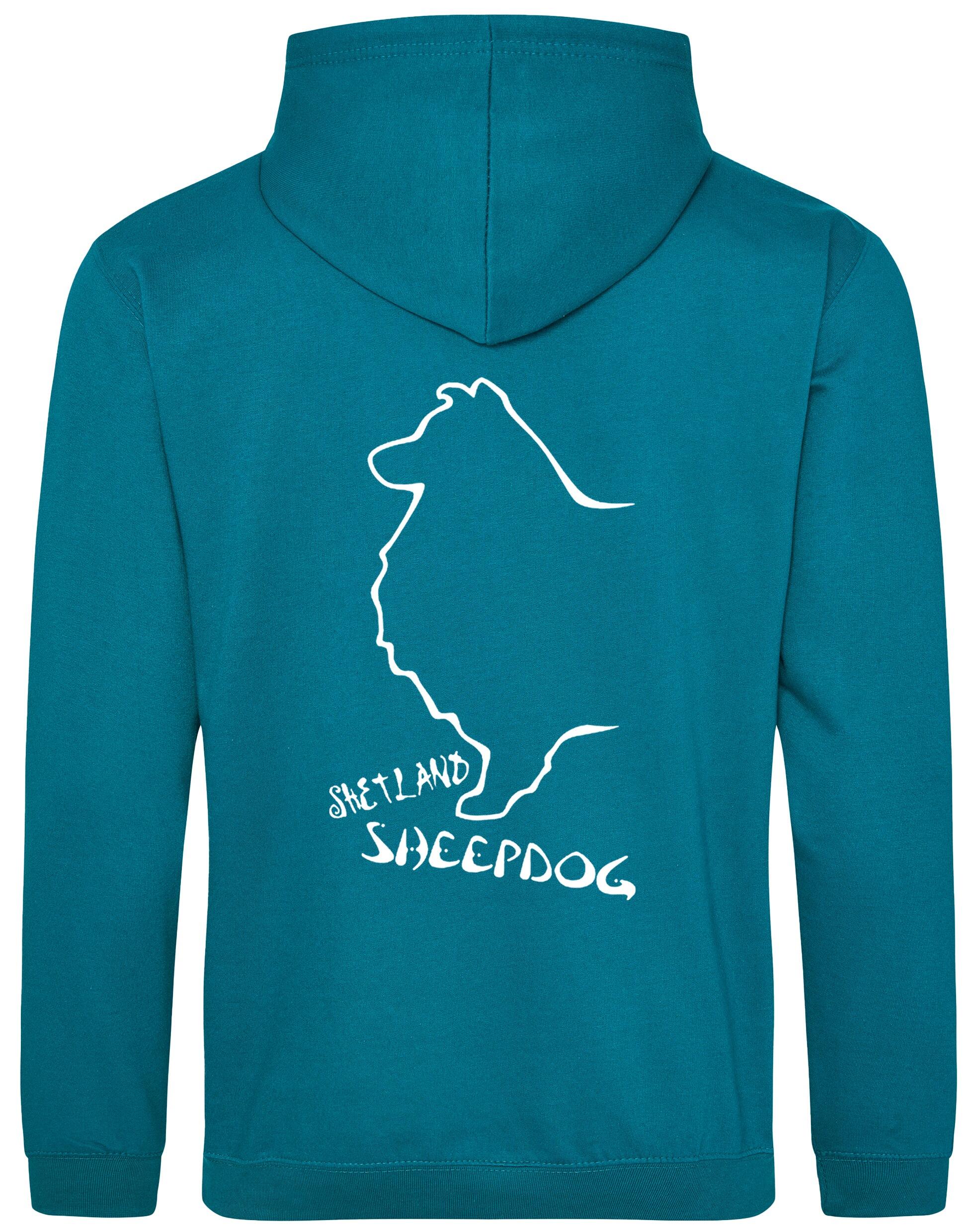 Pullover Hoodie featuring exclusive Shetland Sheepdog graphic design.