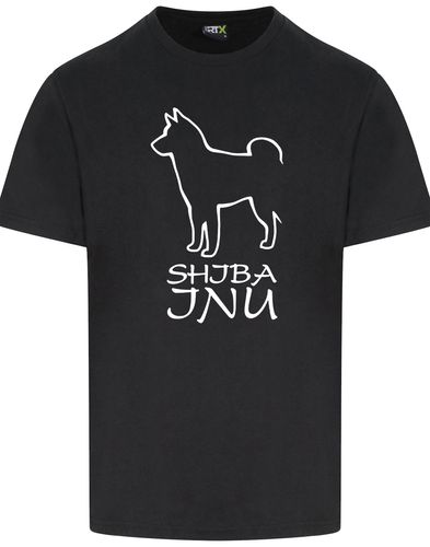 Unisex roundneck T-shirt featuring an exclusive Shiba Inu design on the front, made from soft breathable cotton for all-day comfort and suitable for both men and women.