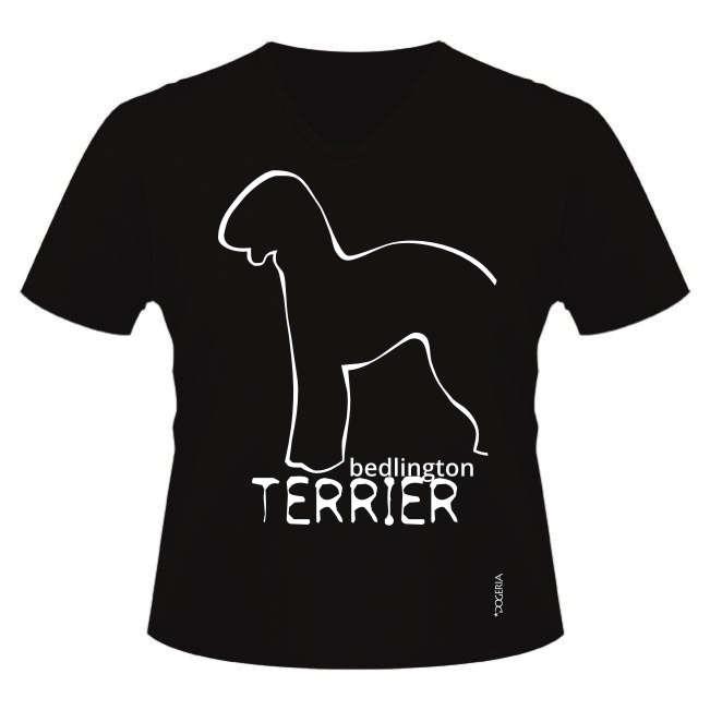 Bedlington Terrier T-Shirts Women's V Neck Premium Cotton