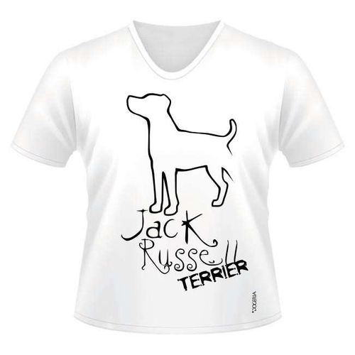 Jack Russell Terrier T-Shirts Women's V Neck Premium Cotton