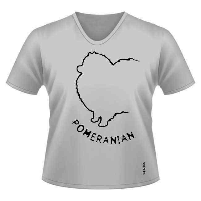 Pomeranian T-Shirts Women's V Neck Premium Cotton