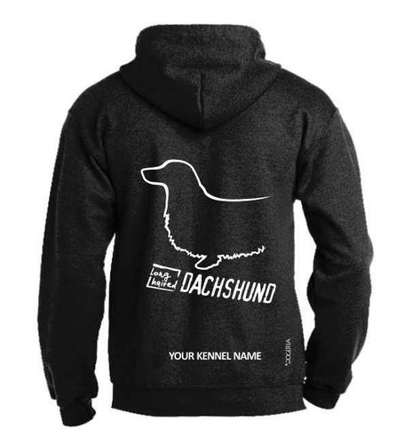 Dachshund - Longhaired, Dog Breed Hoodies Full Zipped Women's & Men's Styles Exclusive Dogeria Design