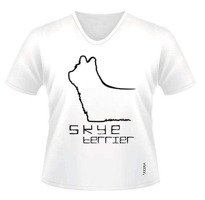Skye Terrier T-Shirts Women's V Neck Premium Cotton