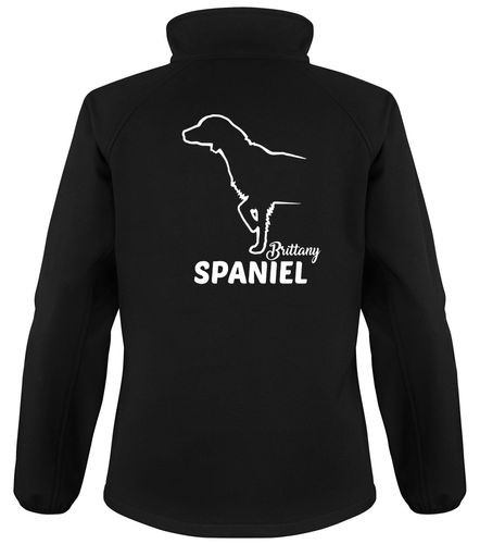 Brittany Spaniel Dog Breed Design Softshell Jacket Full Zipped Women's & Men's Styles