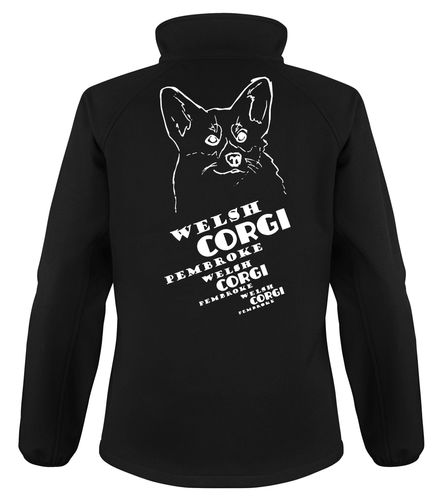 Corgi (Face) Dog Breed Design Softshell Jacket Full Zipped Women's & Men's Styles
