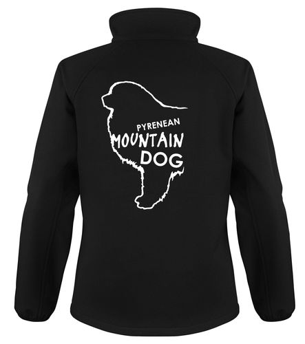 Pyrenean Mountain Dog Breed Design Softshell Jacket Full Zipped Women's & Men's Styles