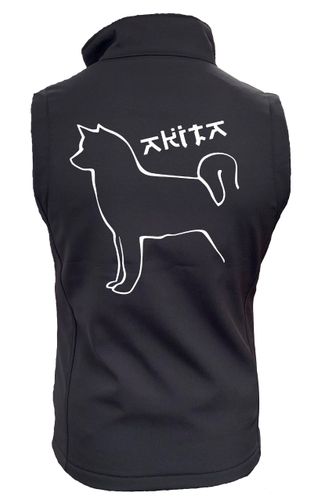 Akita Dog Breed Design Softshell Gilet Full Zipped Women's & Men's Styles