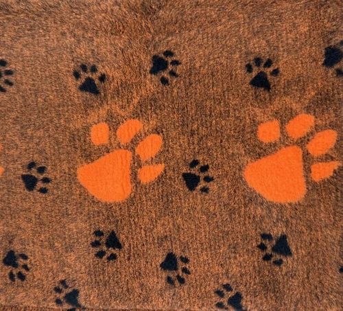 Dogeria Bedding for Dogs Rubber Backed Orange with Small and Large Paws