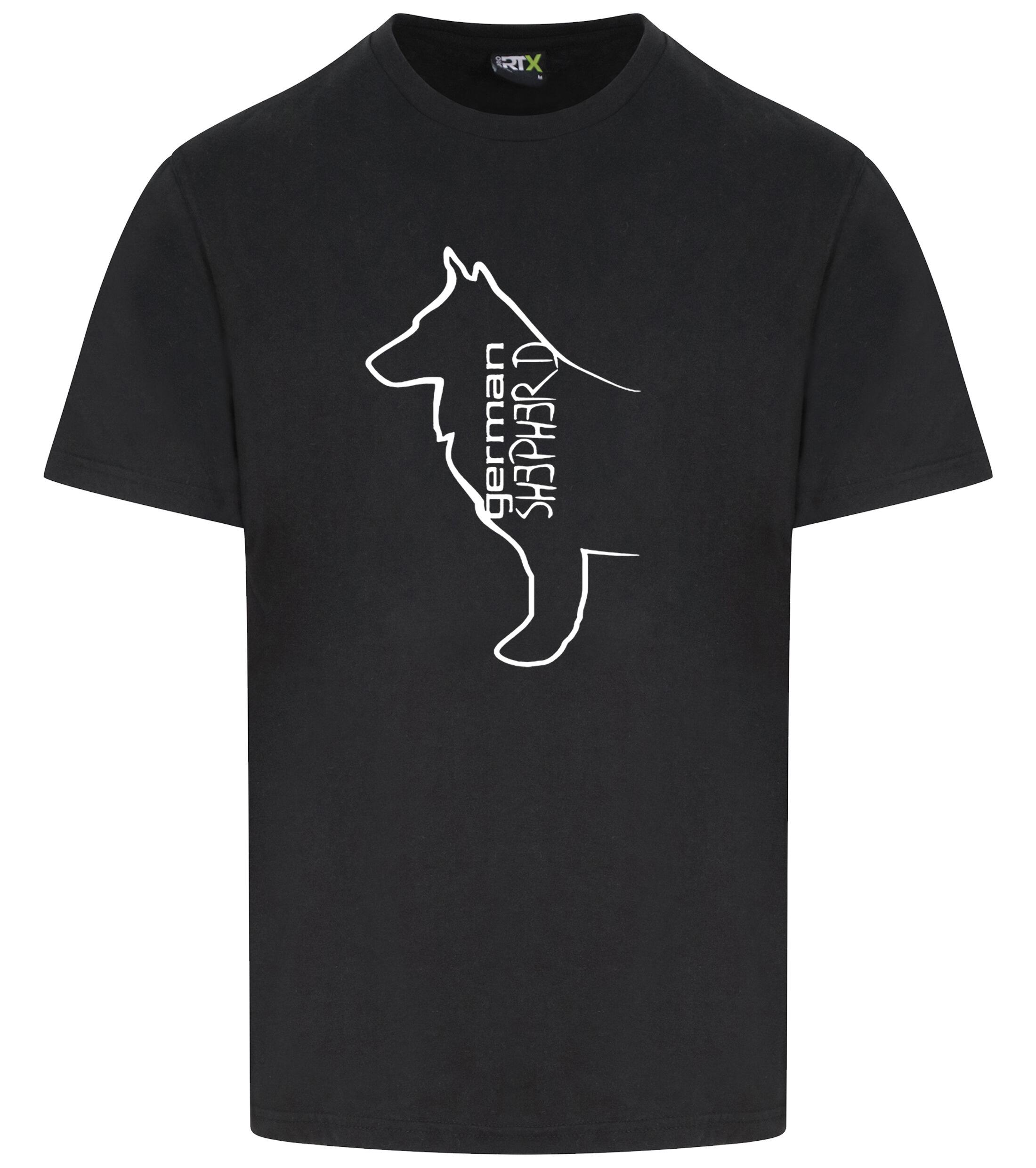 Unisex German Shepherd T-Shirt Black (White)