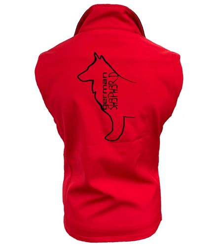 Unisex German Shepherd Softshell Gilet Red (Black)