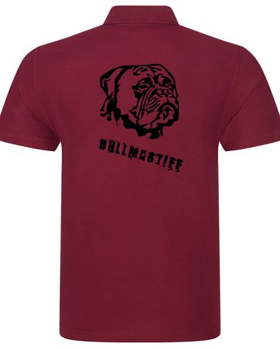 Unisex Bullmastiff (Head) Polo Shirt Burgundy (Black)