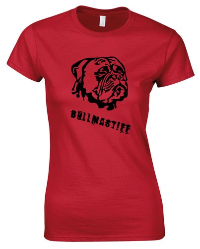 Female Bullmastiff T-Shirt Red (Black)