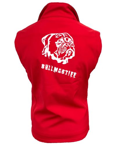 Unisex Bullmastiff Softshell Gilet Red (White)