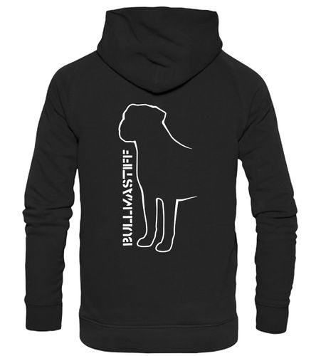 Unisex Bullmastiff (Standing) Pullover Hoodie Black (White)