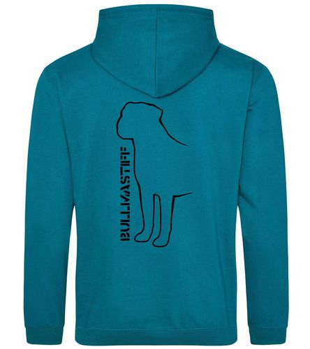 Unisex Bullmastiff (Standing) Pullover Hoodie Jade (Black)
