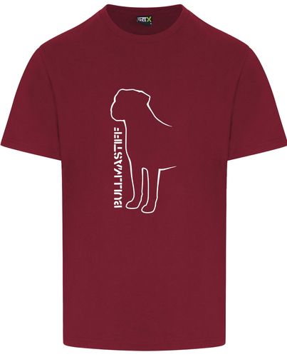 Unisex Bullmastiff (Standing) T-Shirt Burgundy (White)