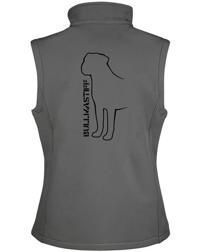 Unisex Bullmastiff (Standing) Softshell Gilet Charcoal (Black)