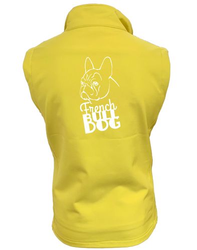 Unisex French Bulldog (Head) Softshell Jacket Yellow (White)