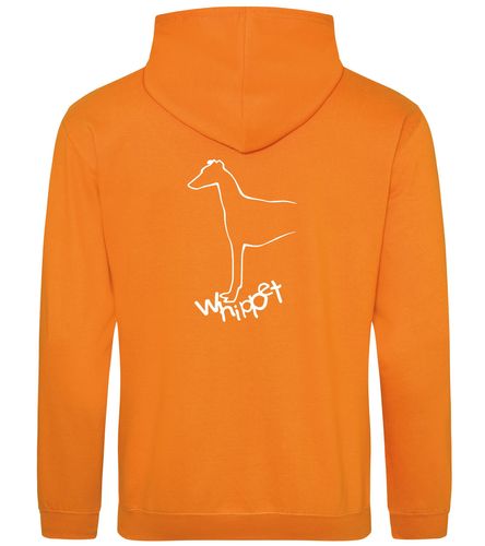Unisex Whippet Pullover Hoodie Orange Crush (White)