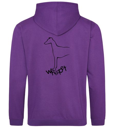 Unisex Whippet Pullover Hoodie Purple (Black)