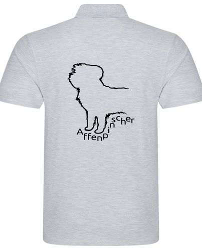 Unisex Affenpinscher Polo Shirt Heather Grey (Black)